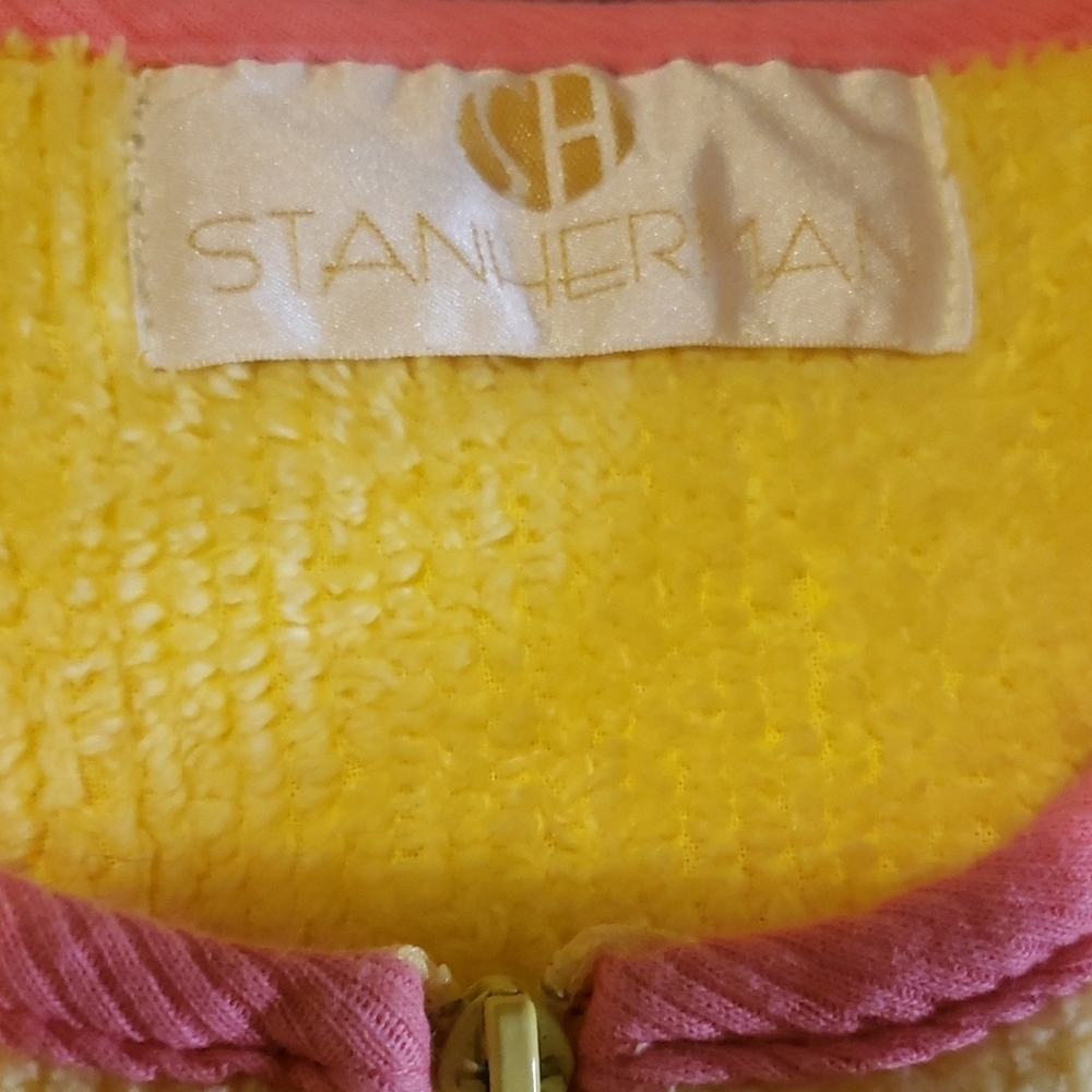 Stan Hernan Yellow Zip-Up Terry Cloth Robe - Picture 6 of 7